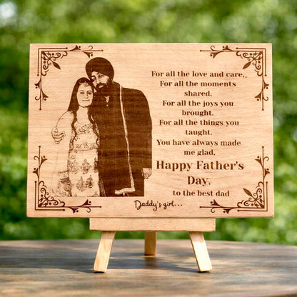 Custom Wooden Photo Frame – Rectangle – Engraved Gift