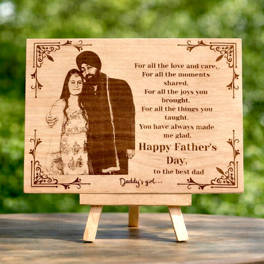 Custom Wooden Photo Frame – Rectangle – Engraved Gift