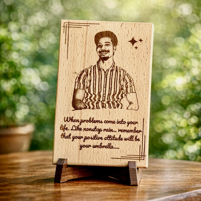 Custom Wooden Photo Frame – Rectangle – Engraved Gift