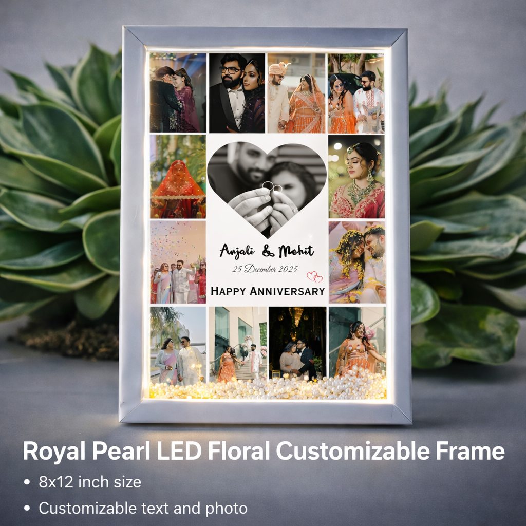 Royal Pearl LED Floral Customizable Frame