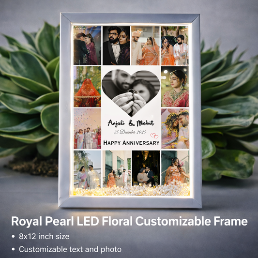 Royal Pearl LED Floral Customizable Frame
