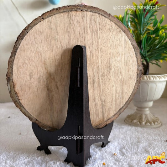 Personalized Natural Wooden Engraved Circle Photo Frame